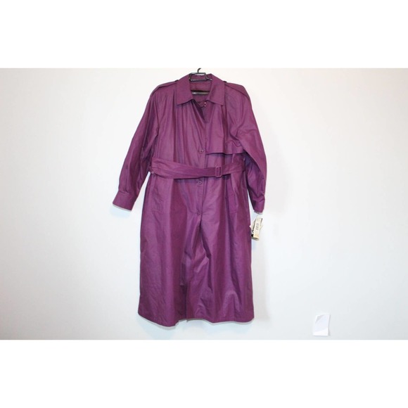 NWT London Fog Marta Trench Coat Royal Amethyst Purple Women's Size 16 H14297 - Picture 2 of 16